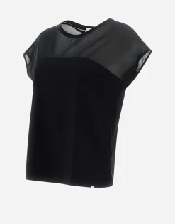 Herno T-Shirt In Light Scuba & Stretch Tulle