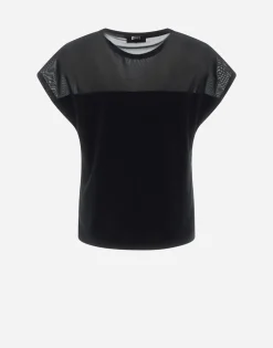 Herno T-Shirt In Light Scuba & Stretch Tulle