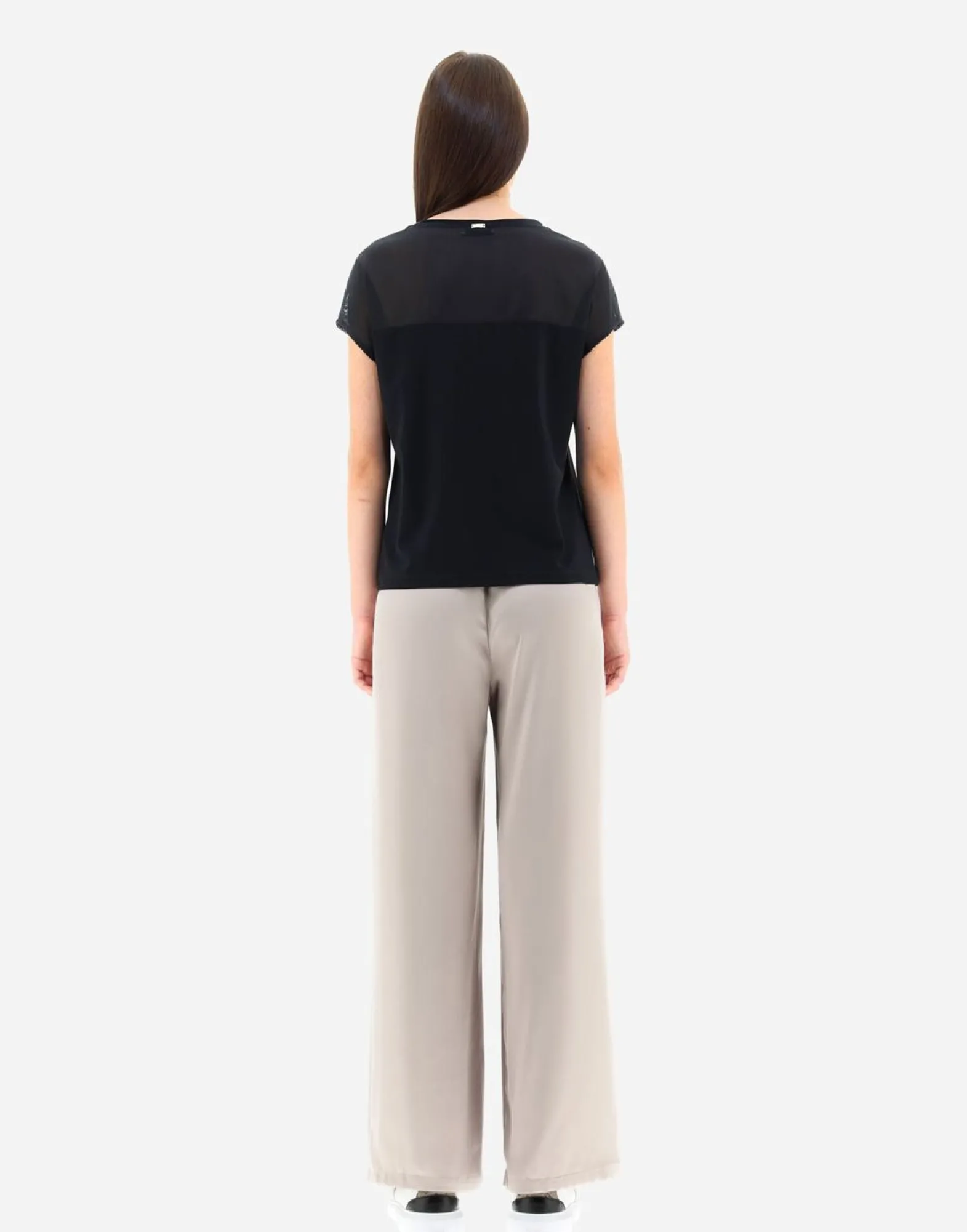Herno T-Shirt In Light Scuba & Stretch Tulle