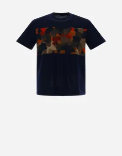 Herno T-Shirt In Superfine Cotton & Spring Camo Jersey