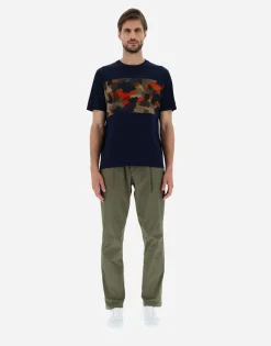 Herno T-Shirt In Superfine Cotton & Spring Camo Jersey
