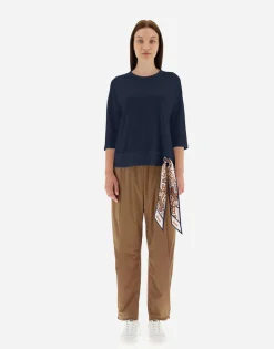 Herno T-Shirt In Superfine Cotton Stretch With Bubble Scarf