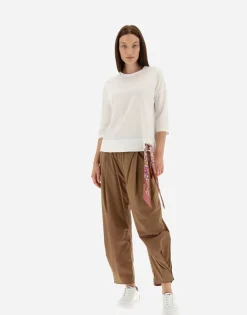 Herno T-Shirt In Superfine Cotton Stretch With Bubble Scarf