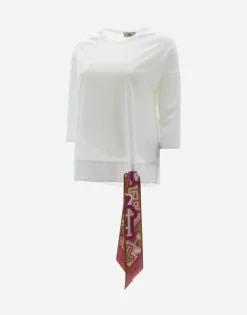 Herno T-Shirt In Superfine Cotton Stretch With Bubble Scarf