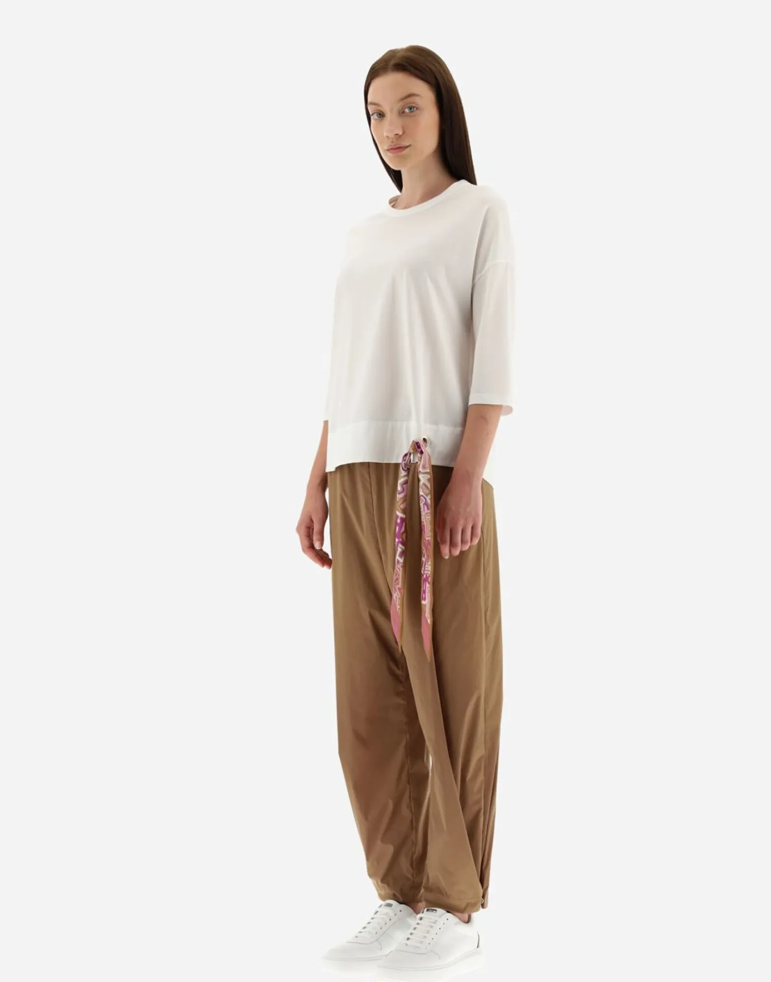 Herno T-Shirt In Superfine Cotton Stretch With Bubble Scarf