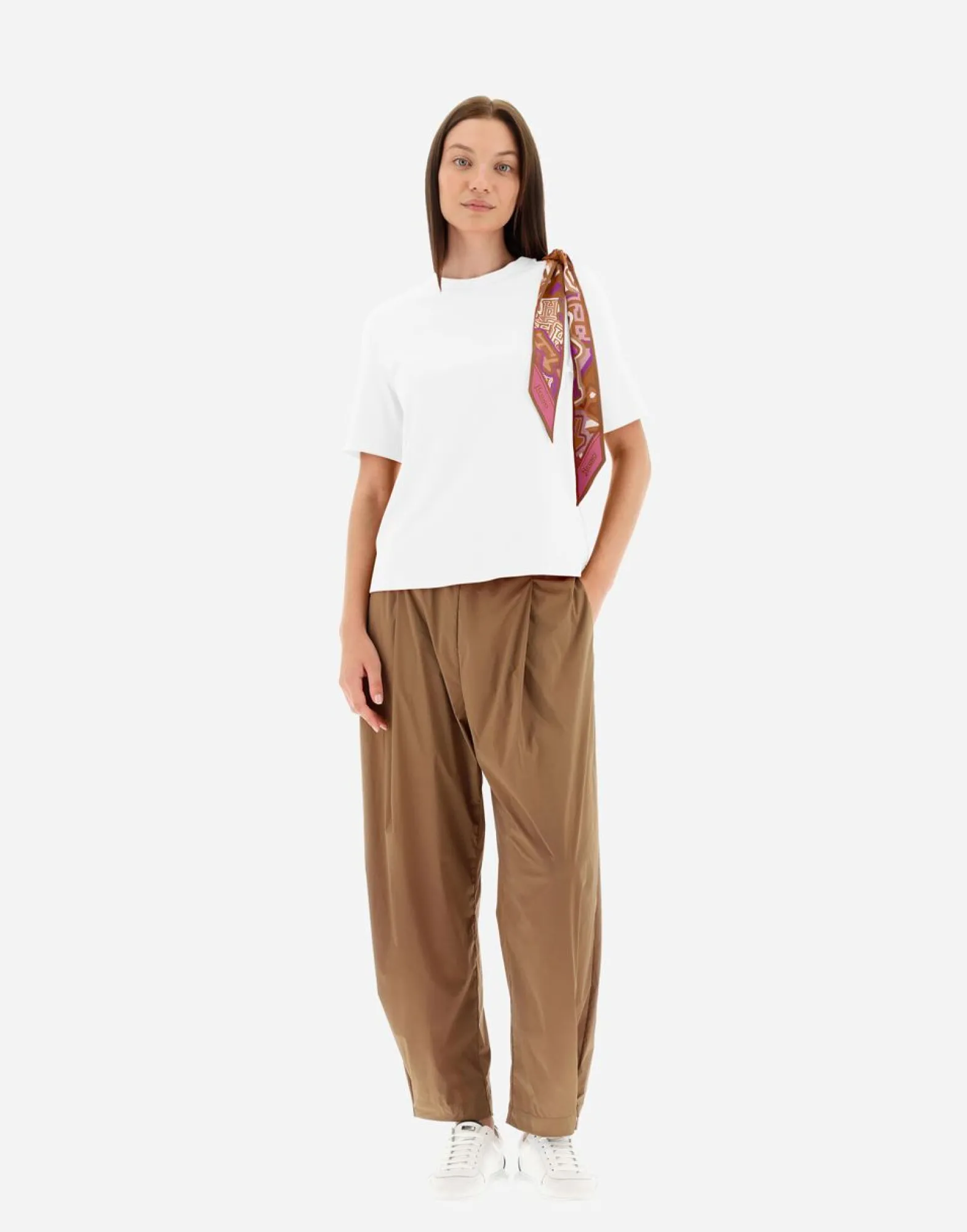 Herno T-Shirt In Superfine Cotton Stretch With Bubble Scarf