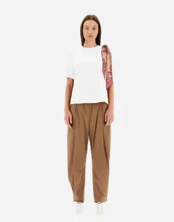 Herno T-Shirt In Superfine Cotton Stretch With Bubble Scarf