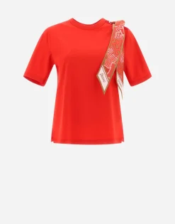 Herno T-Shirt In Superfine Cotton Stretch With Bubble Scarf