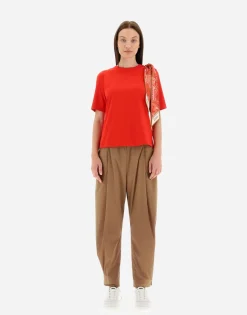 Herno T-Shirt In Superfine Cotton Stretch With Bubble Scarf