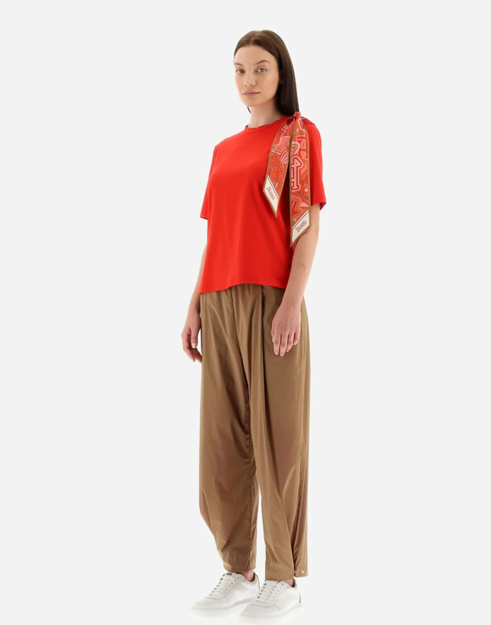 Herno T-Shirt In Superfine Cotton Stretch With Bubble Scarf