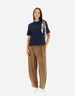 Herno T-Shirt In Superfine Cotton Stretch With Bubble Scarf