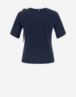 Herno T-Shirt In Superfine Cotton Stretch With Bubble Scarf