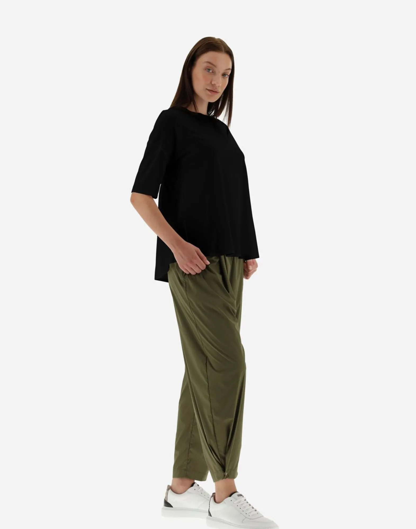 Herno T-Shirt With Three-Quarter Sleeves In Spring Ultralight Scuba