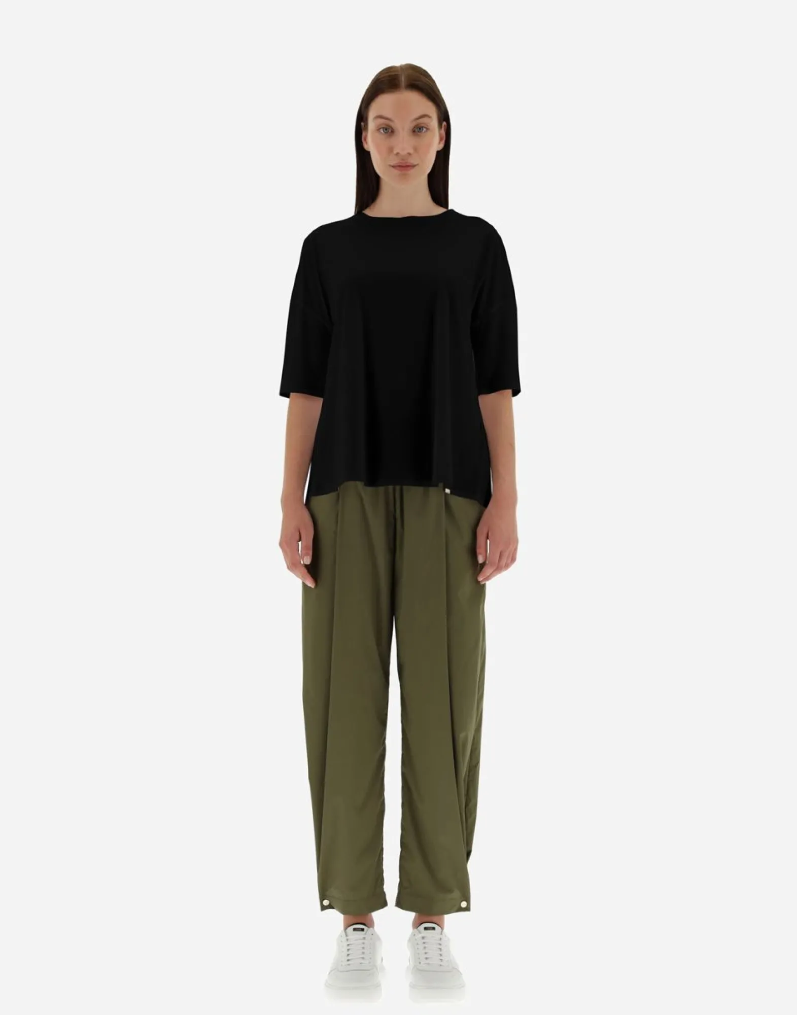 Herno T-Shirt With Three-Quarter Sleeves In Spring Ultralight Scuba