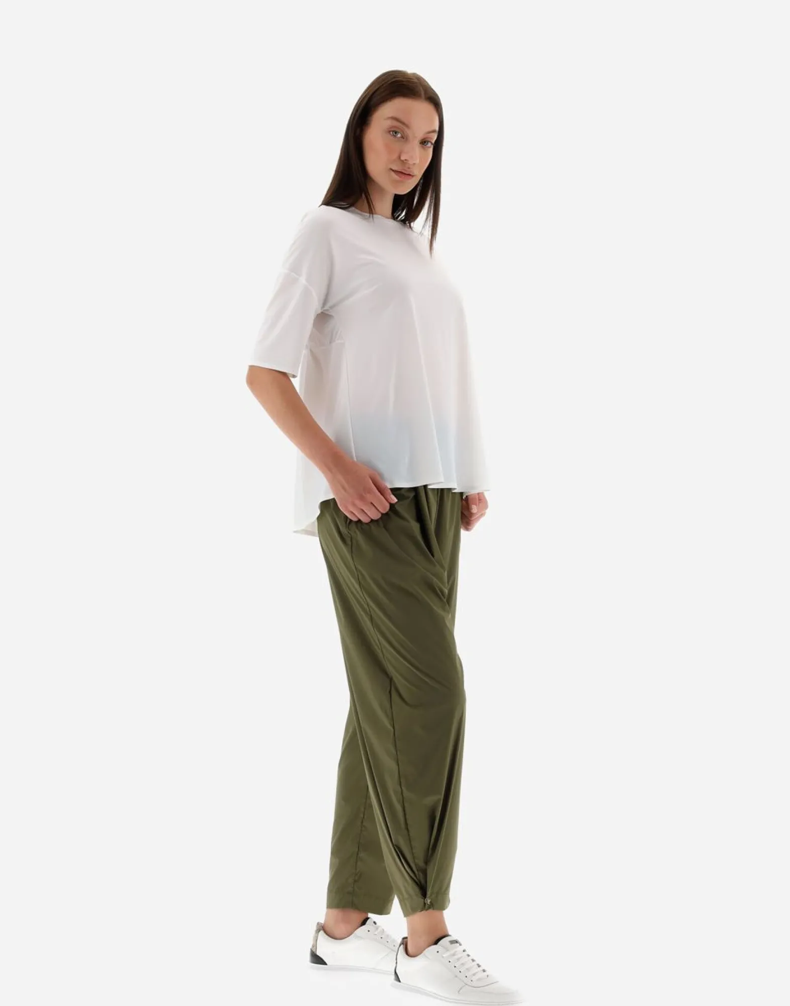 Herno T-Shirt With Three-Quarter Sleeves In Spring Ultralight Scuba