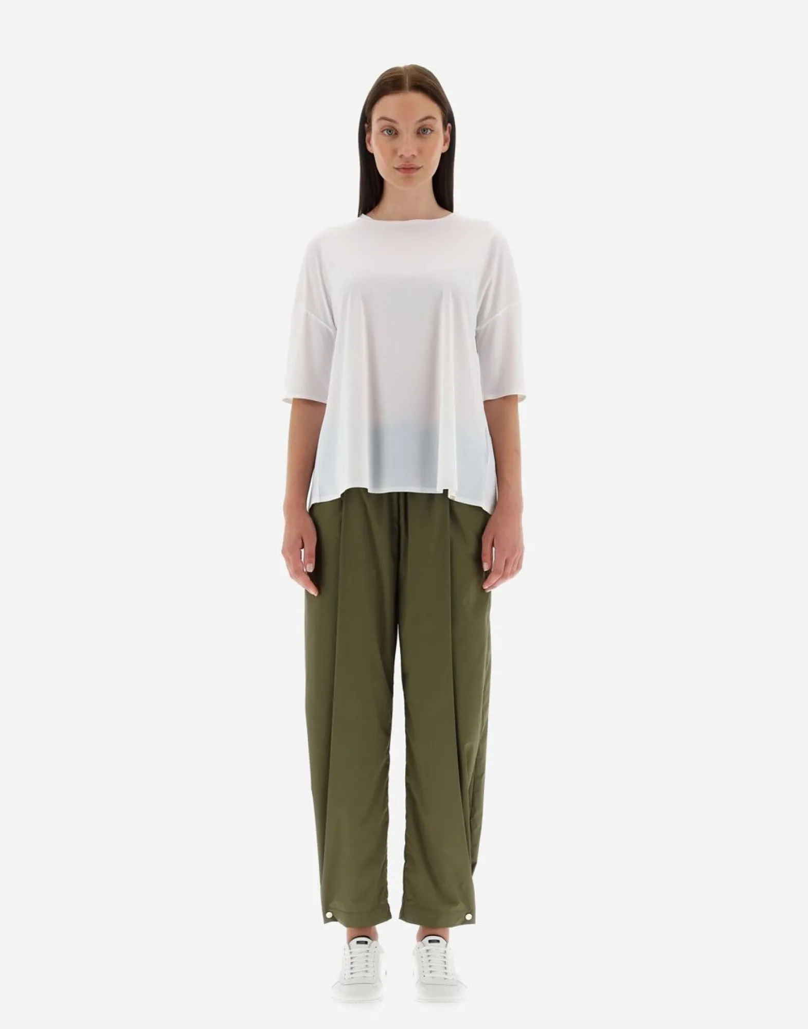 Herno T-Shirt With Three-Quarter Sleeves In Spring Ultralight Scuba