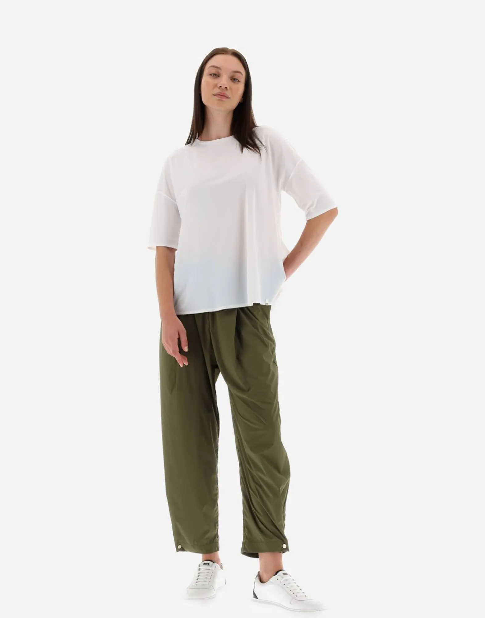 Herno T-Shirt With Three-Quarter Sleeves In Spring Ultralight Scuba