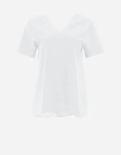 Herno V-Neck T-Shirt In Chic Cotton Jersey & New Techno Taffeta