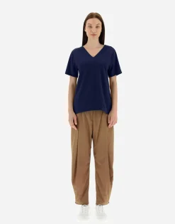 Herno V-Neck T-Shirt In Chic Cotton Jersey & New Techno Taffeta
