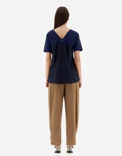 Herno V-Neck T-Shirt In Chic Cotton Jersey & New Techno Taffeta