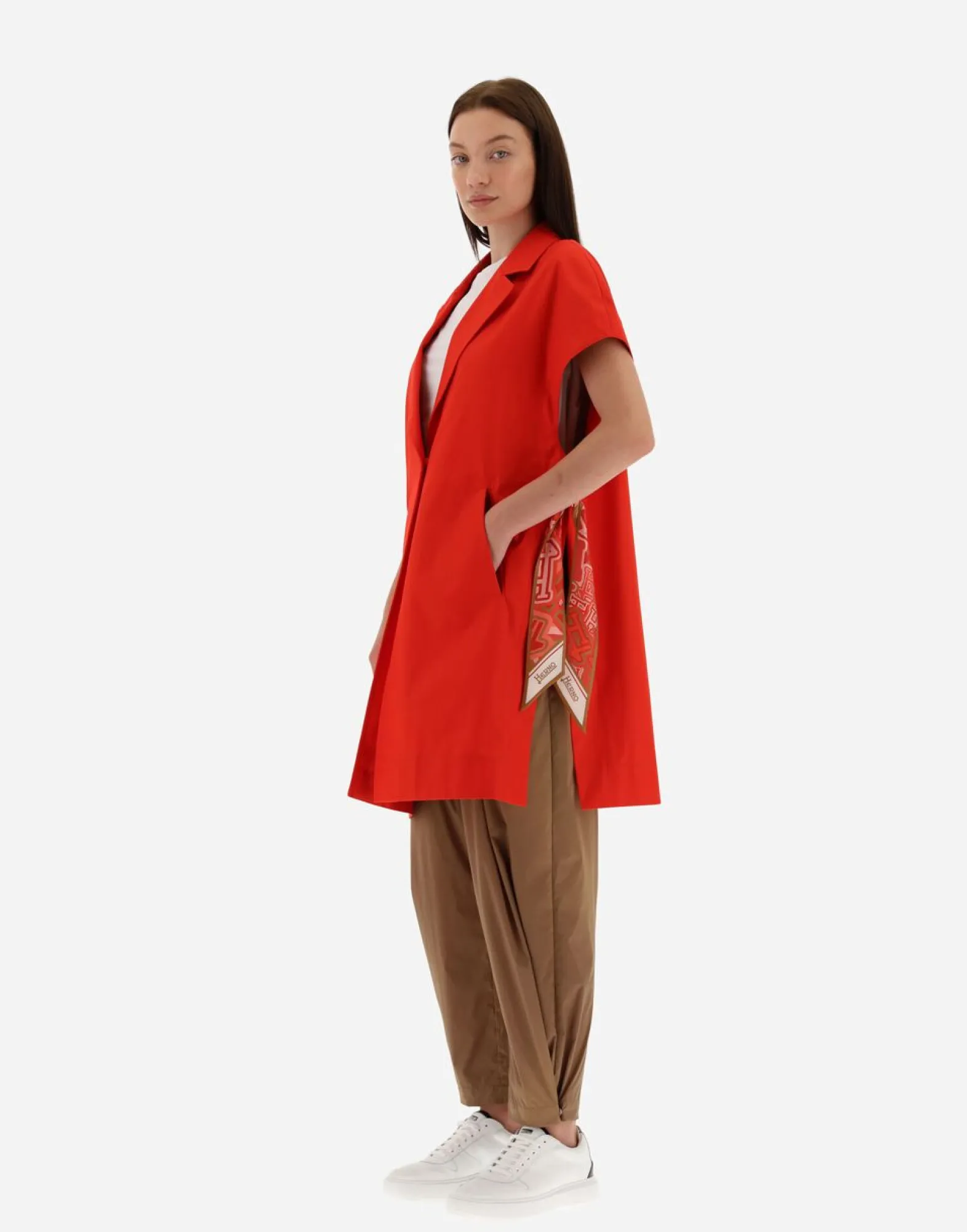 Herno Waistcoat In Delon With Scarf